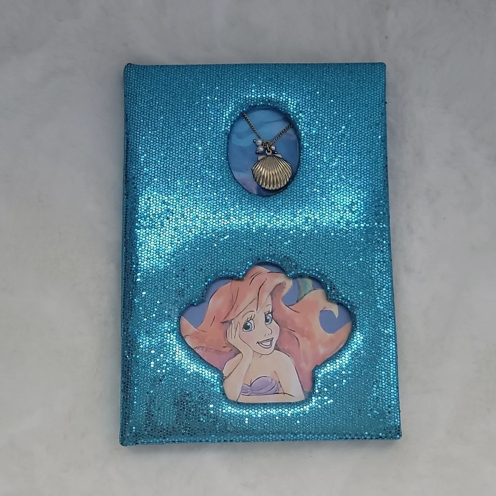Disney Little Mermaid Ariel Lined Pages Journal with Shell Necklace